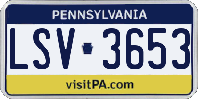 PA license plate LSV3653