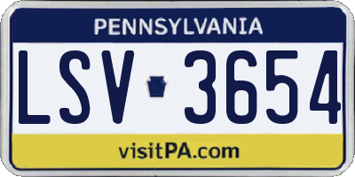 PA license plate LSV3654