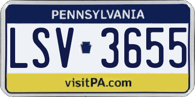 PA license plate LSV3655