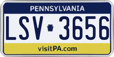PA license plate LSV3656