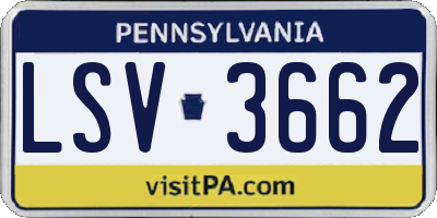 PA license plate LSV3662