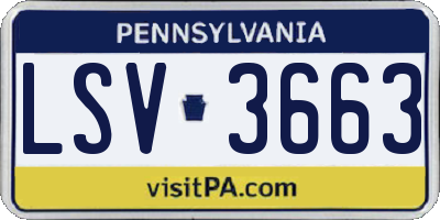 PA license plate LSV3663