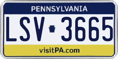 PA license plate LSV3665