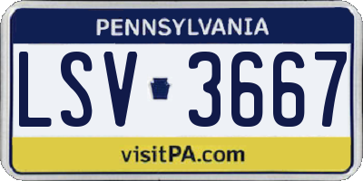 PA license plate LSV3667