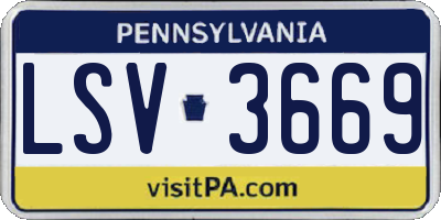 PA license plate LSV3669