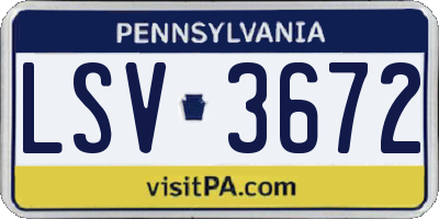 PA license plate LSV3672