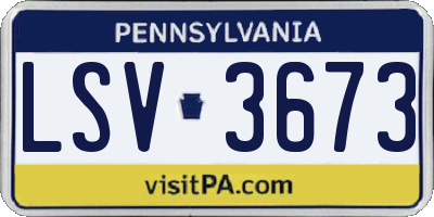 PA license plate LSV3673