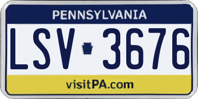 PA license plate LSV3676