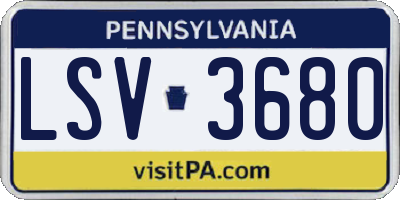 PA license plate LSV3680