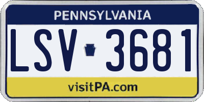 PA license plate LSV3681