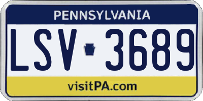 PA license plate LSV3689