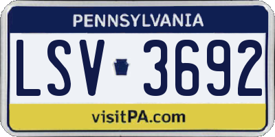 PA license plate LSV3692