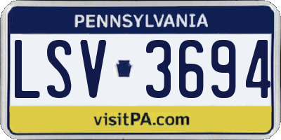 PA license plate LSV3694