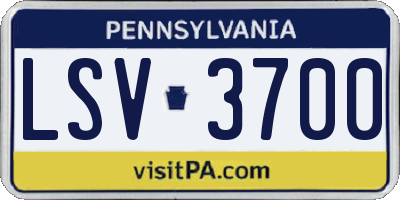 PA license plate LSV3700