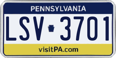 PA license plate LSV3701