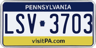 PA license plate LSV3703