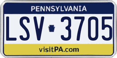 PA license plate LSV3705