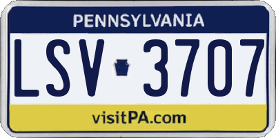 PA license plate LSV3707