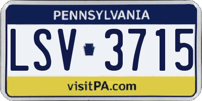 PA license plate LSV3715