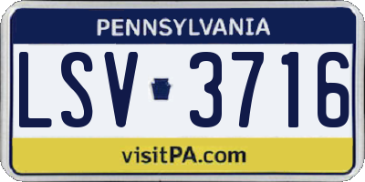 PA license plate LSV3716