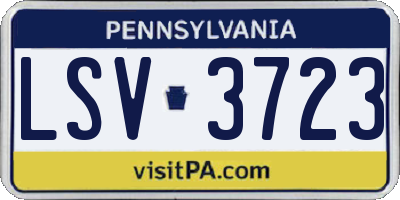 PA license plate LSV3723