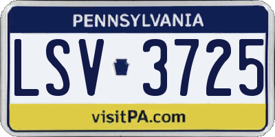 PA license plate LSV3725