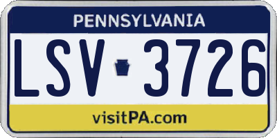 PA license plate LSV3726