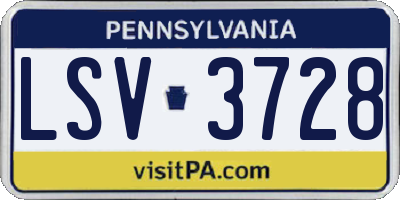PA license plate LSV3728