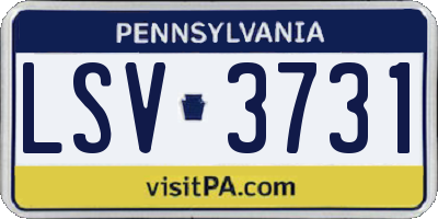 PA license plate LSV3731