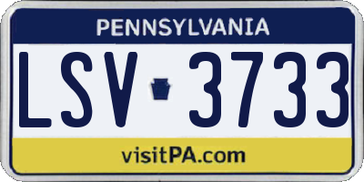 PA license plate LSV3733