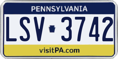 PA license plate LSV3742