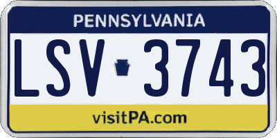 PA license plate LSV3743