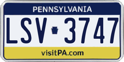 PA license plate LSV3747
