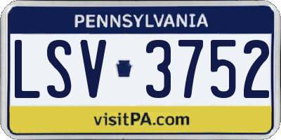 PA license plate LSV3752