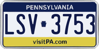 PA license plate LSV3753