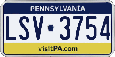 PA license plate LSV3754
