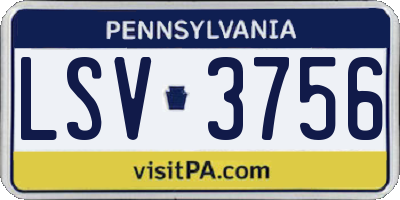 PA license plate LSV3756