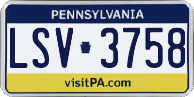 PA license plate LSV3758