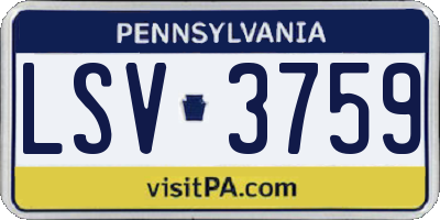 PA license plate LSV3759