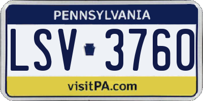 PA license plate LSV3760