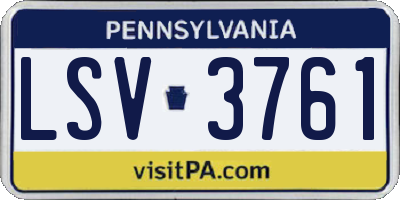 PA license plate LSV3761