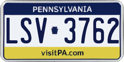PA license plate LSV3762