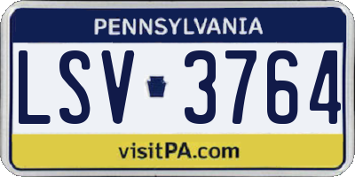 PA license plate LSV3764