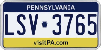 PA license plate LSV3765