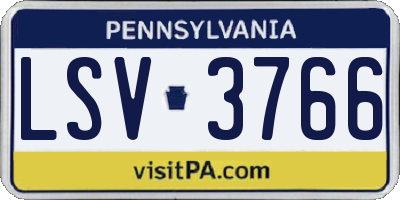 PA license plate LSV3766