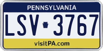 PA license plate LSV3767