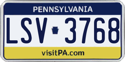PA license plate LSV3768