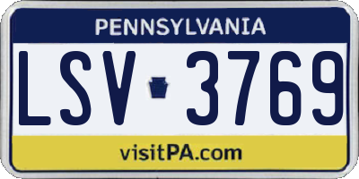 PA license plate LSV3769