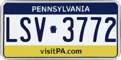 PA license plate LSV3772