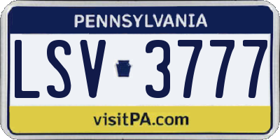 PA license plate LSV3777